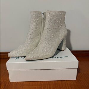 Betsey Johnson White Ankle Boots